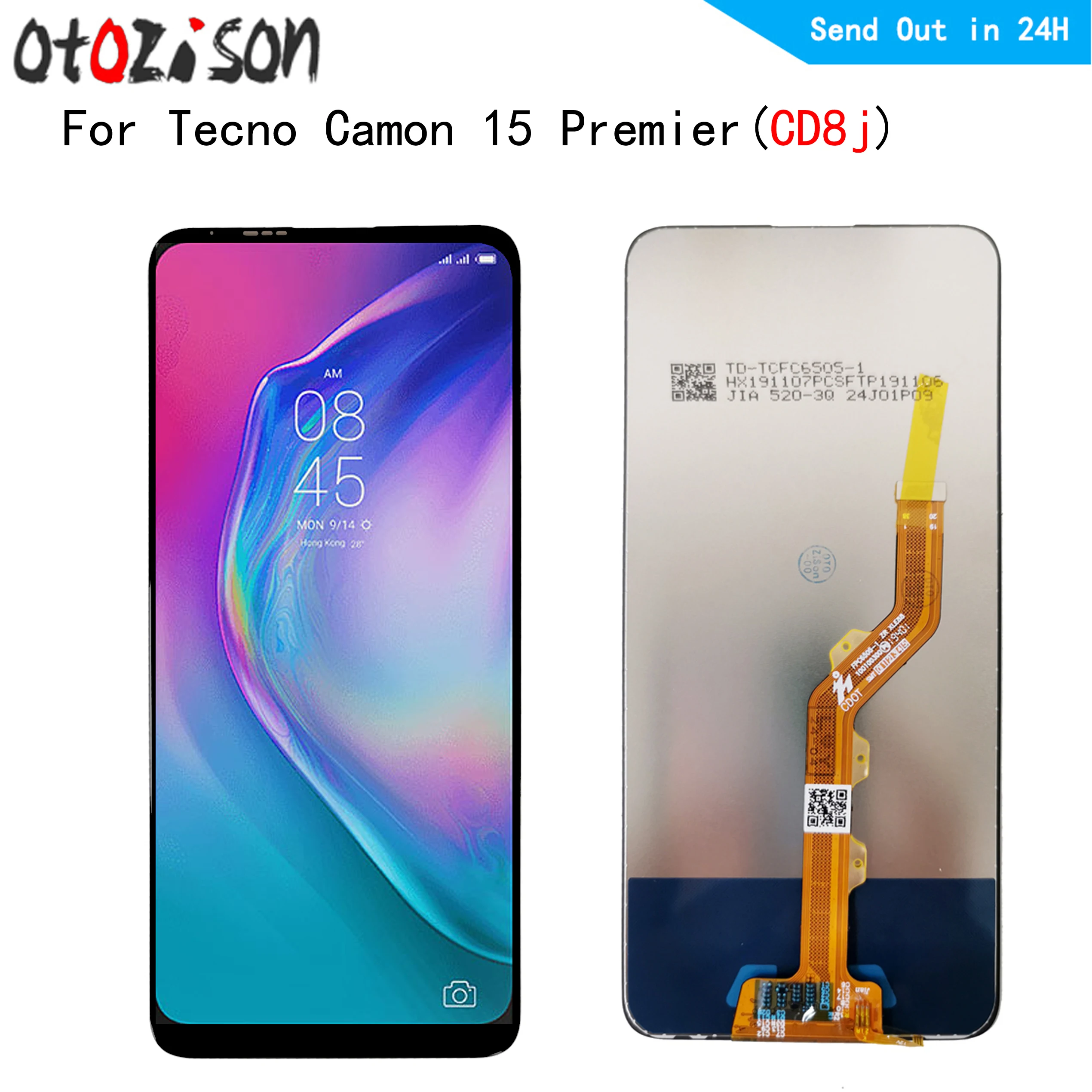 ЖК-дисплей 6 8 дюйма IPS для Tecno Camon 15 Premier CD8J сенсорная панель экран с дигитайзером и