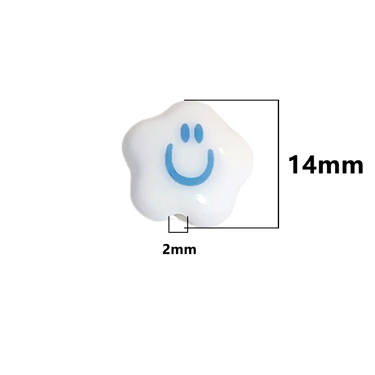 14mm Plum Blossom Smiling Face Ceramic Beads For Jewelry Making DIY Loose White Bead Fit Bracelet Necklace Earrings Accessories