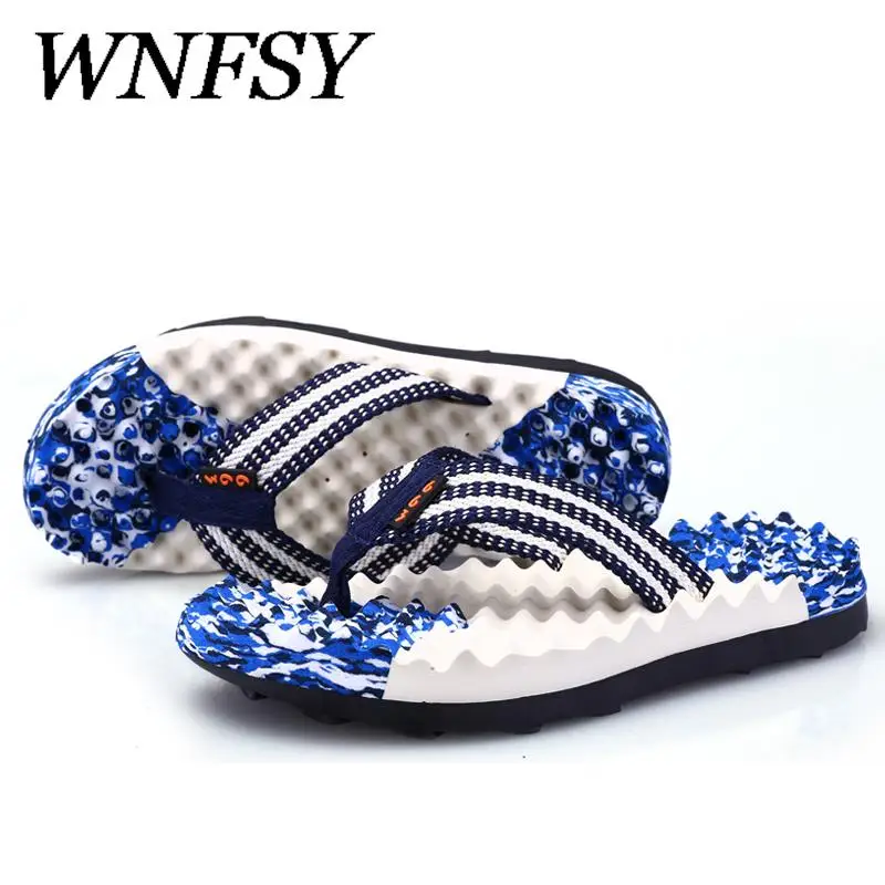 

WNFSY Sponge Massage Flip Flops Men Summer Beach Slippers Men Fashion Breathable Outdoor Men Flip Flops Beach Hot Sale