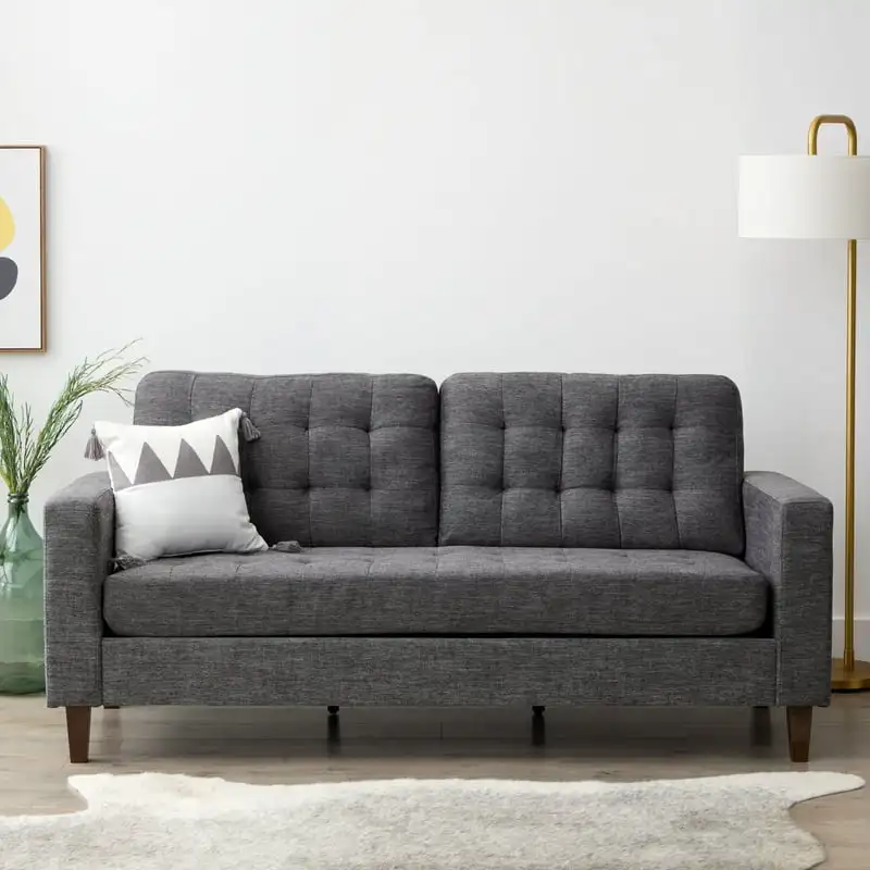 

Upholstered Sofa with Tufting, Charcoal Room decor Nordic chair Loveseat sofa Pillows for bedroom Cat couch Futons sofa Futon co