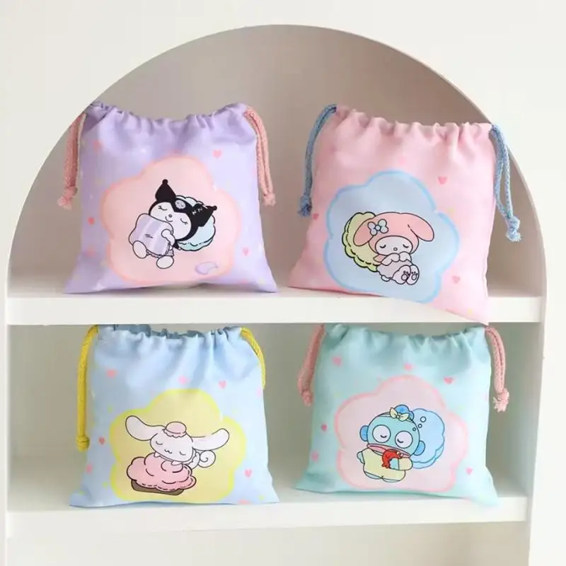 

Мультяшный Sanrio Kuromi сумка на шнурке Kawaii My Melody Cinnamoroll косметичка аниме спальный сериал маленькая дорожная сумка для хранения
