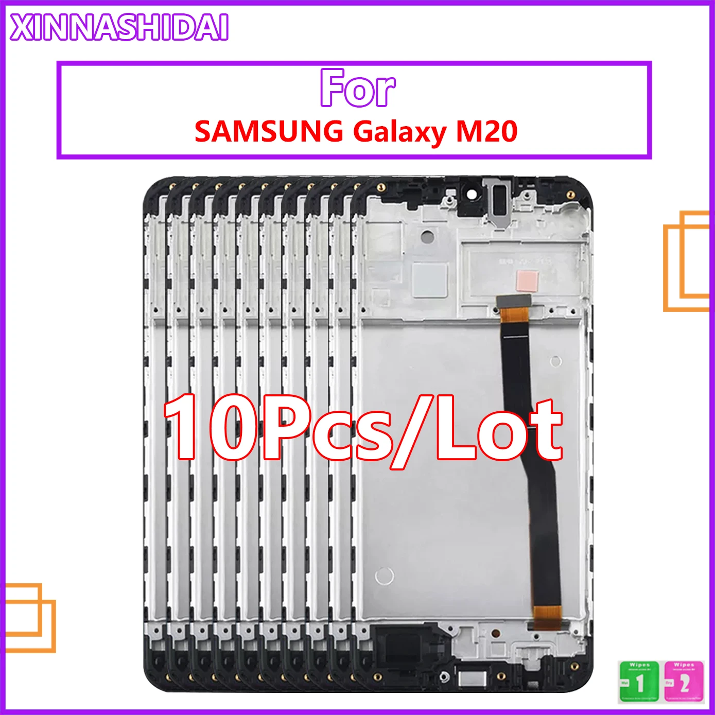 

10PCS/Lot For Samsung Galaxy M20 SM-M205 M205F M205G/DS LCD Touch Screen Digitizer Assembly Replace Replacement LCD Display