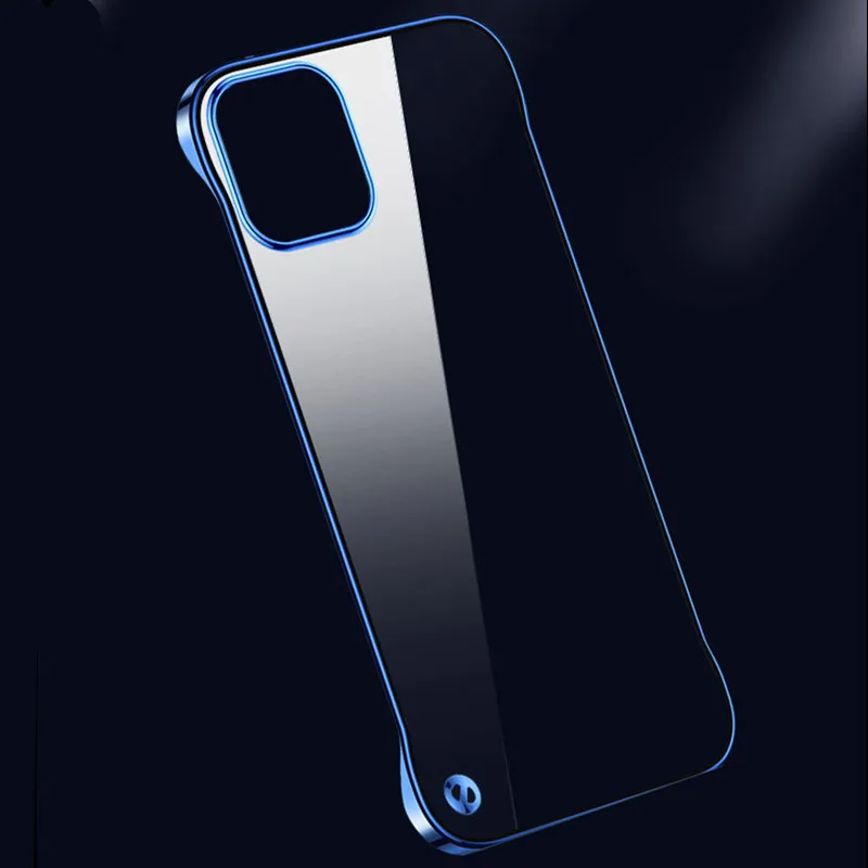 Electroplated Transparent Ultra Slim Frameless Case For iPhone 14 13 Pro Max 12 11 XS X XR 8 Thin Glossy Boundless Clear Cover