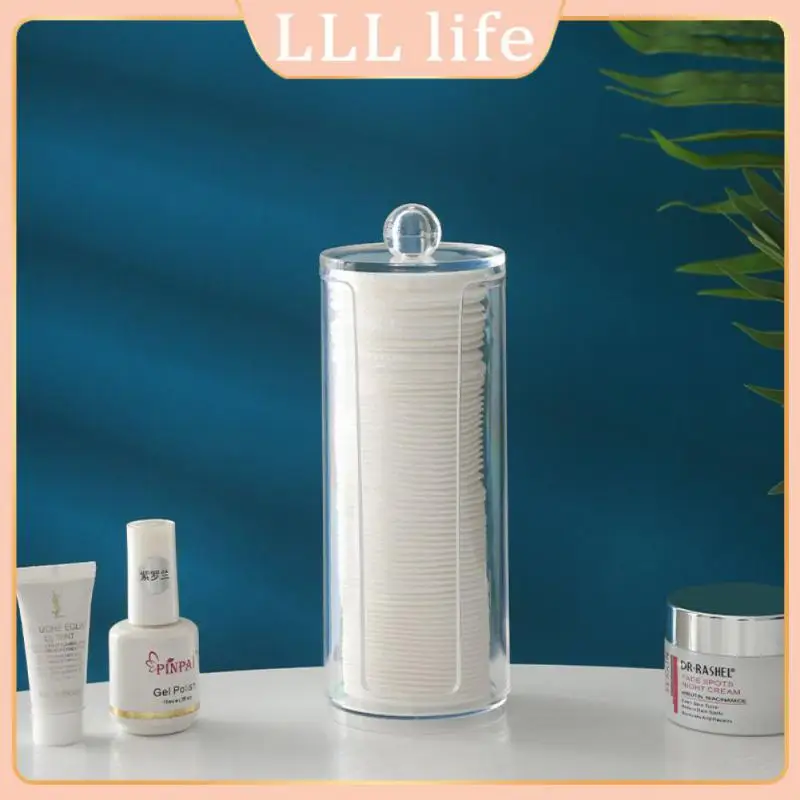 

Acrylic Makeup Cotton Pads Box Large Transparent Round Cosmetic Cotton Pad Storage Container Jewelry Cotton Swabs Organizer Jars