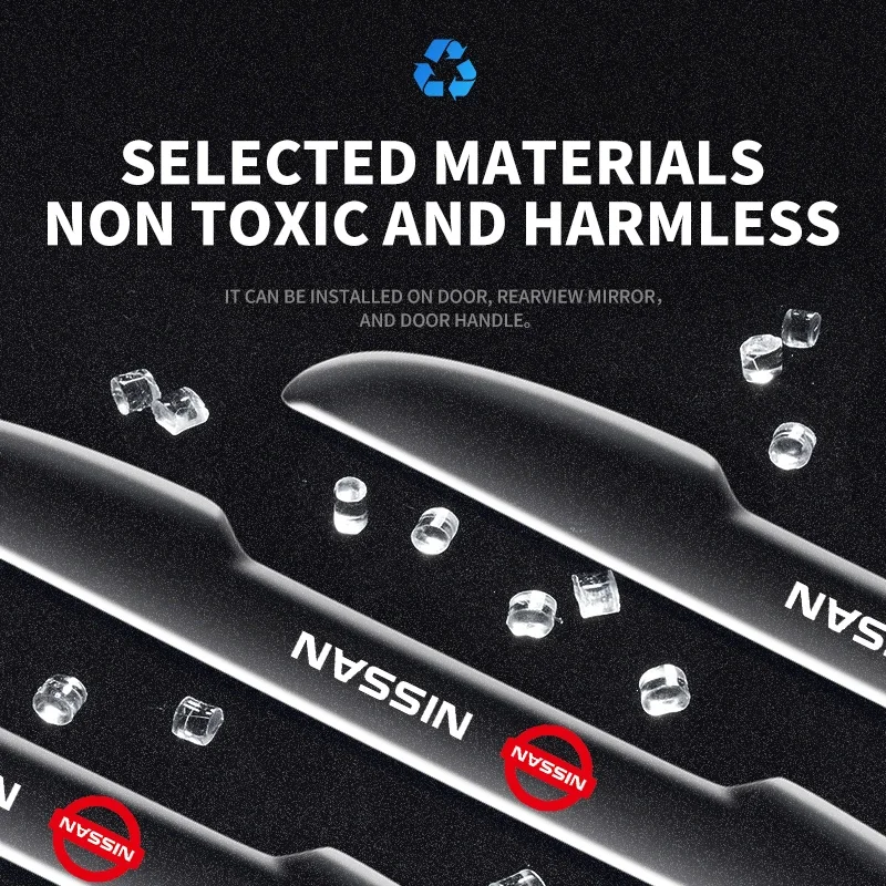 4 шт. прозрачные силиконовые защитные полоски наклейка с логотипом на дверь