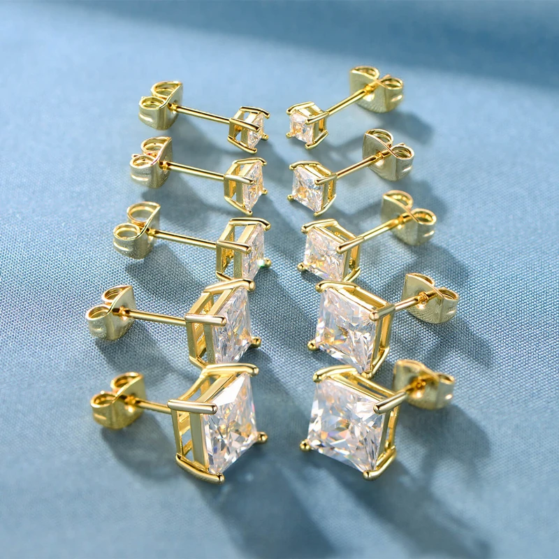 

Classic Temperament (3-7MM) Moissanite White Zircon Stud Earrings Giving Women Glamour Wedding Engagement Earrings Jewelry
