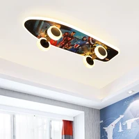 modern led ceiling light for childrens room creative skateboard decoration lighting living room bedroom home decor ceiling lamp