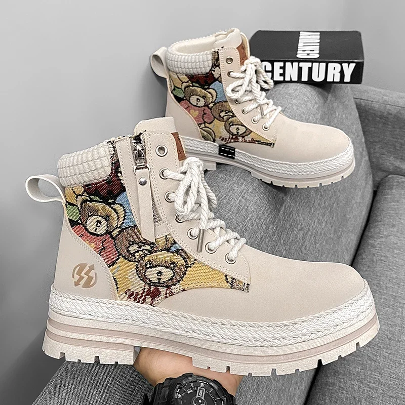 Мужские ботинки Martin осенние высокие в британском стиле уличные боевые пустынные