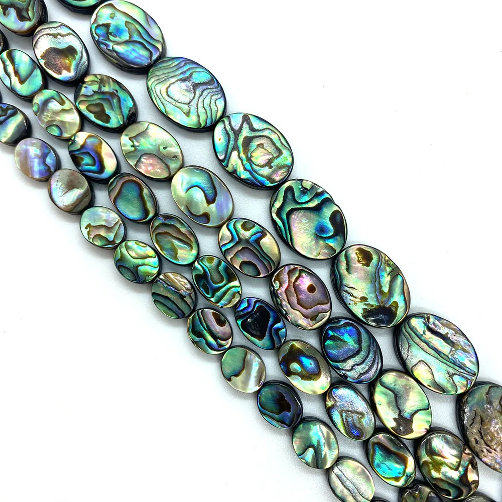 

Hot Selling Oval Abalone Shell Beads Handmade Combination Making Necklace Bracelet Jewelry Accessories Couple Gifts Wholesale