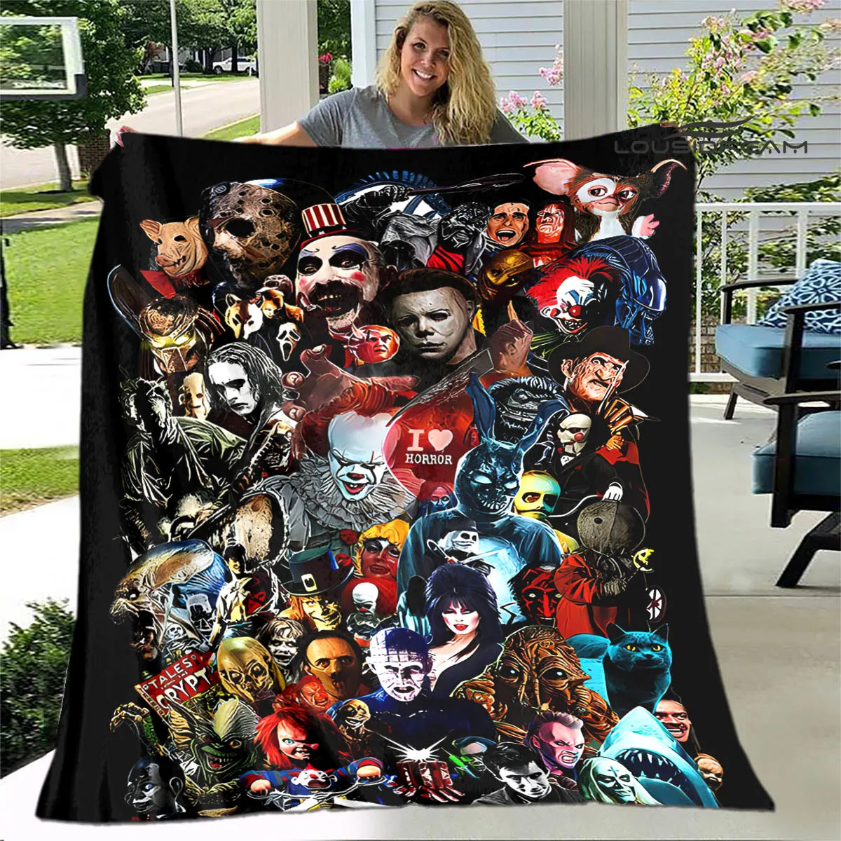 Одеяло с 3D принтом из фильма ужасов теплое Фланелевое мягкое удобное одеяло