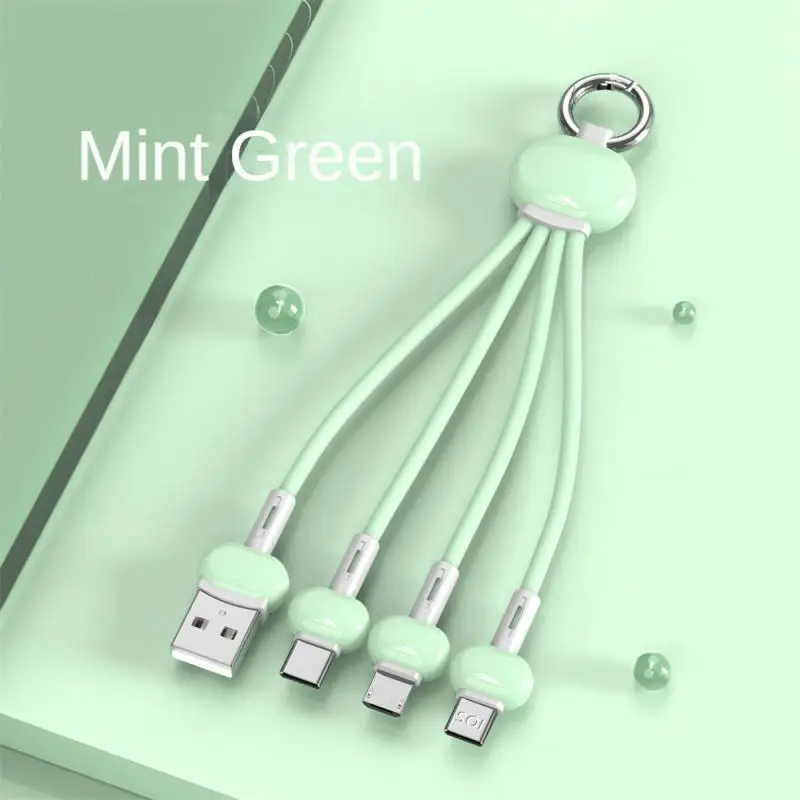 

Multi-function Charger Cable Cobblestone Keychain One-to-three Fast Charging For Expansion Fast Charging For Iphone 14 13 12