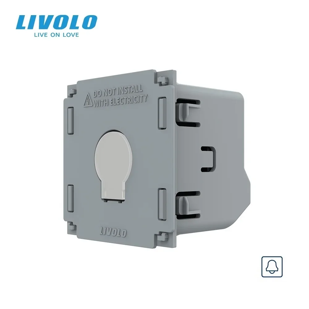 Фото Стандарт ЕС Livolo, VL-C701B, переключатель дверного звонка, панель переключателя из хрустального стекла, переключатель дверного звонка с сенсорным экраном 220–250 В №2