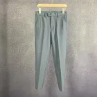 Мужские брюки 2021, уличная одежда, модные классические простые повседневные весенние прямые брюки в Корейском стиле, драпированные офисные Костюмные брюки, брюки