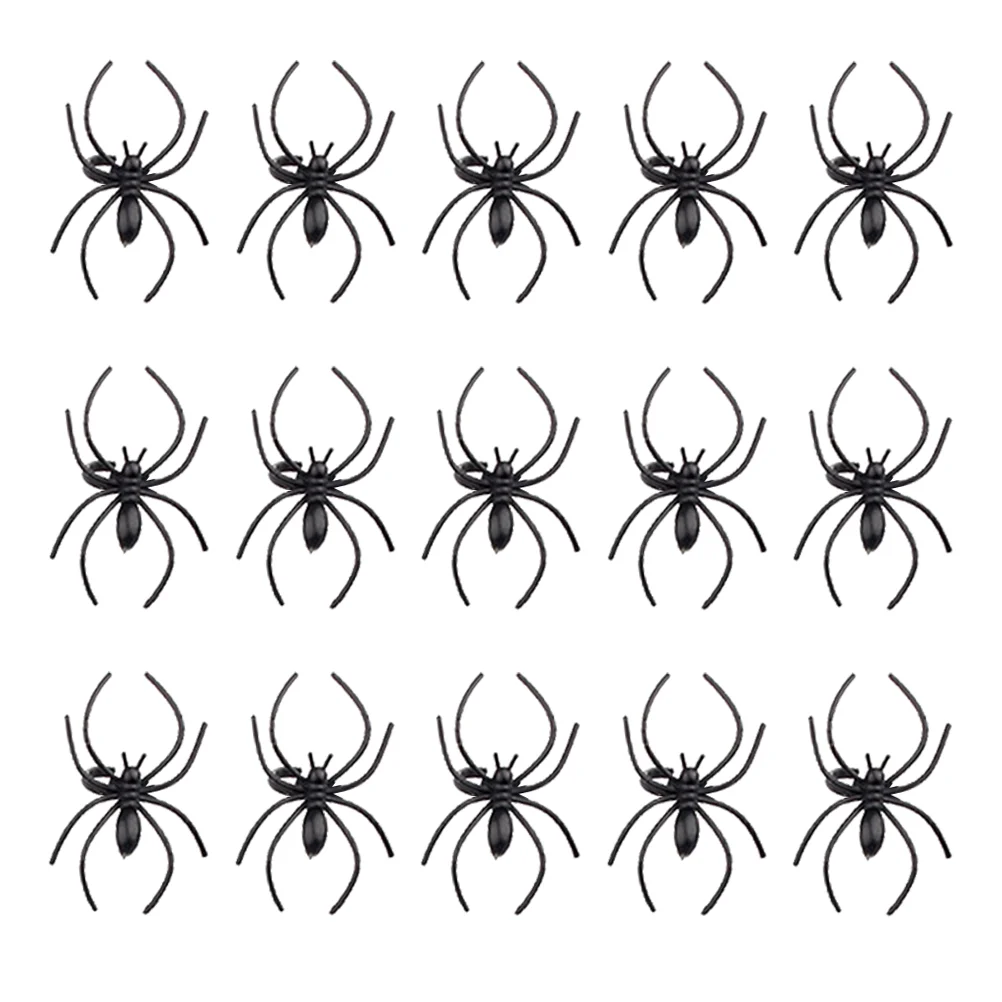 

50 Pcs Spider Ring Props Party Favors Halloween Rings Ghost Plastic Decor Fake Trick