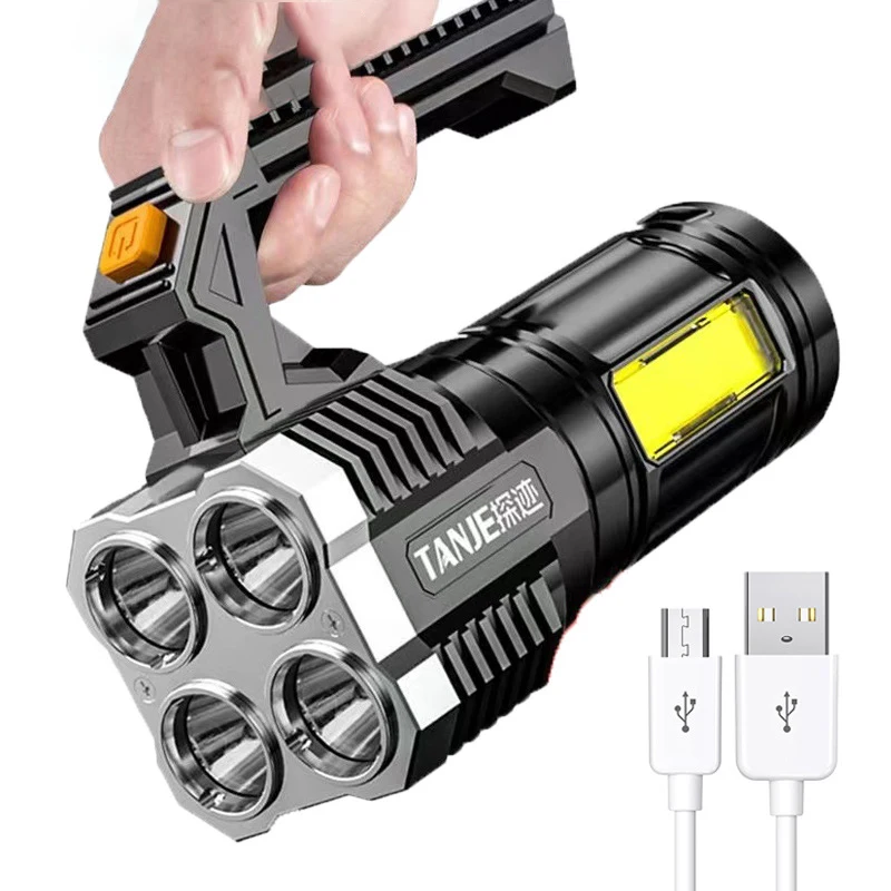 BALDR 4 Core Portable LED Flashlight USB Rechargeable Camping Working Light COB Lamp Built In Battert Multifunction Lantern
