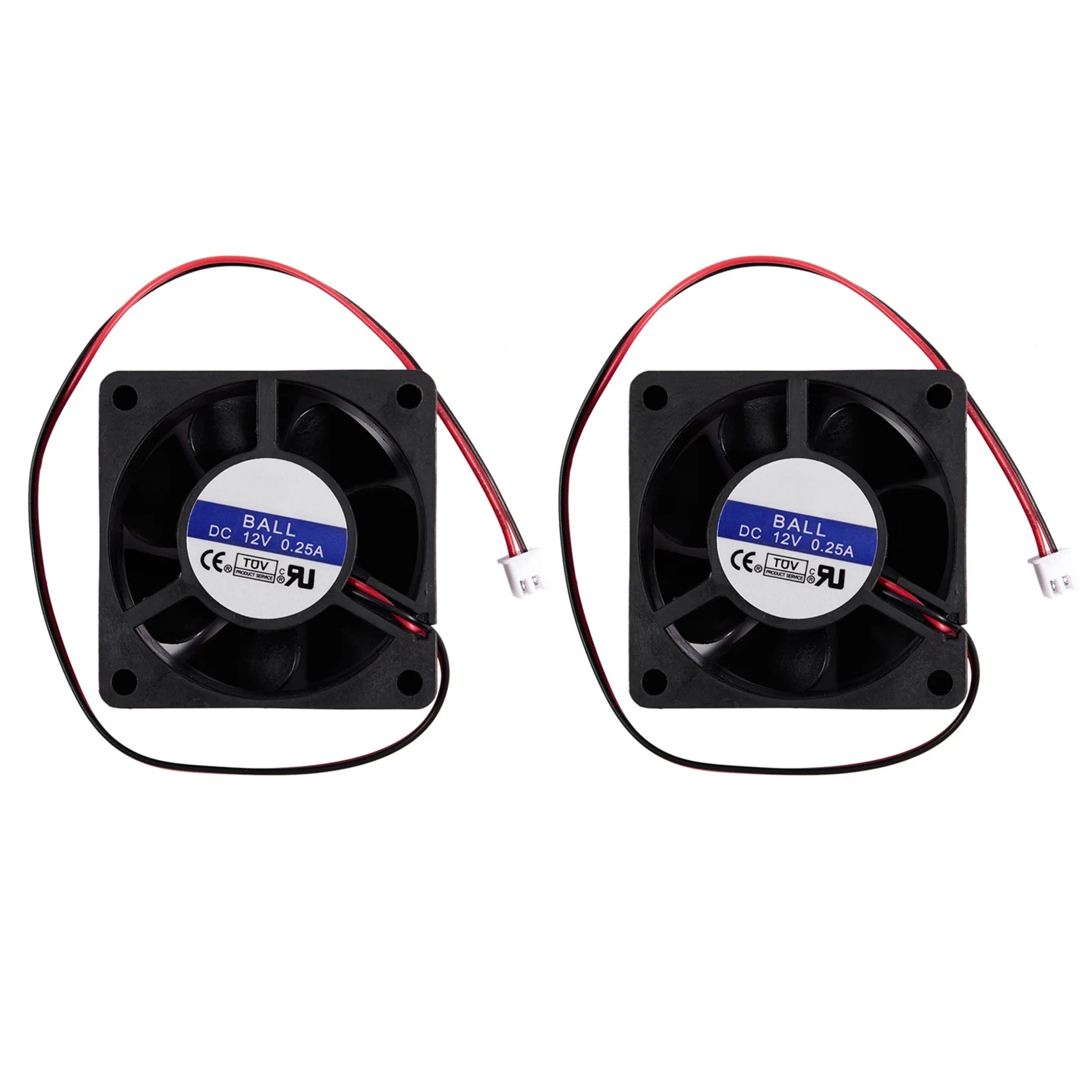 

2X 60mm x 25mm DC 12V 0.25A 2Pin Cooling Fan for Computer Case CPU Cooler