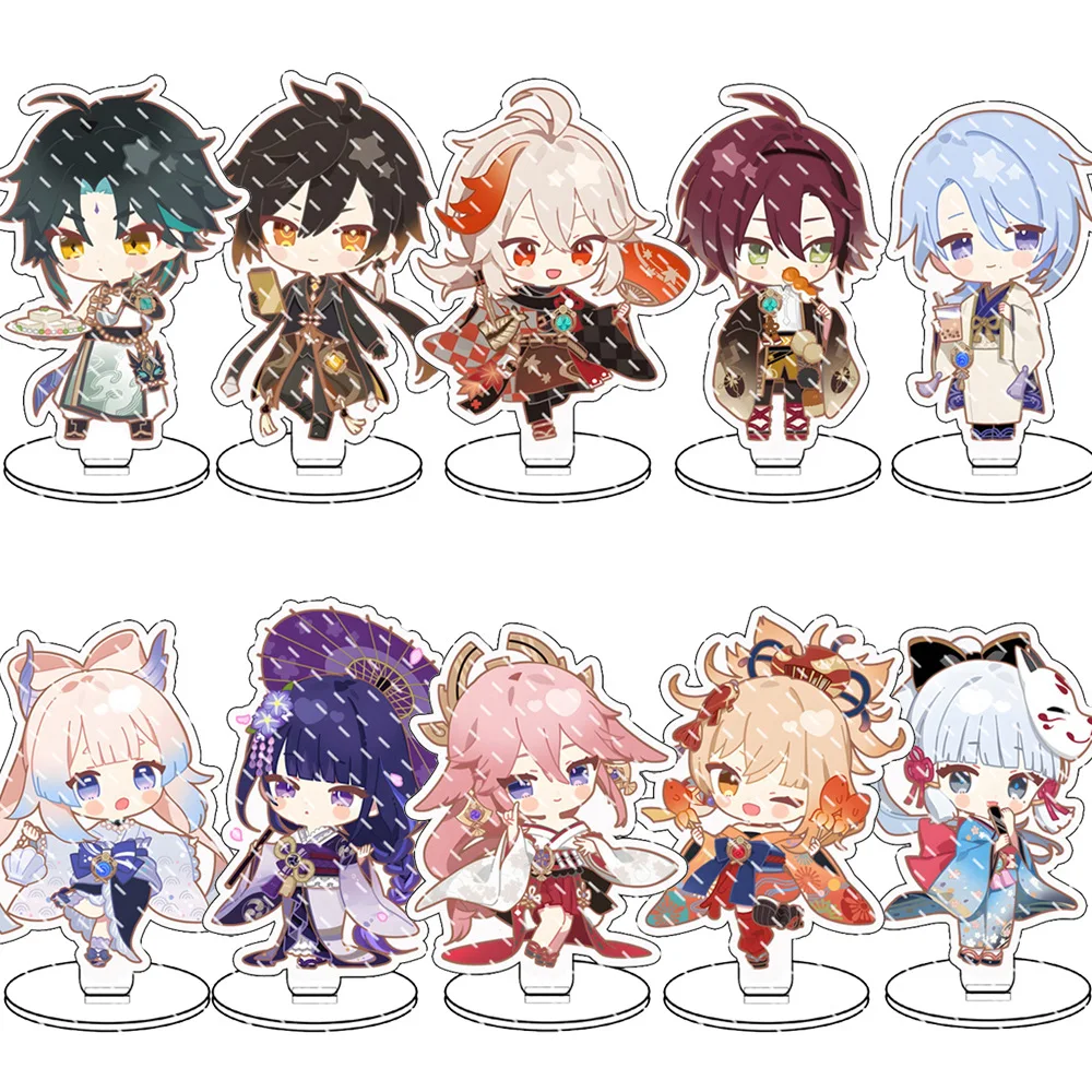 

Anime Figure Genshin Impact Keqing Chongyun New Model Cute Acrylic Stand Model Plate Desk Decor Standing for Friend Gifts