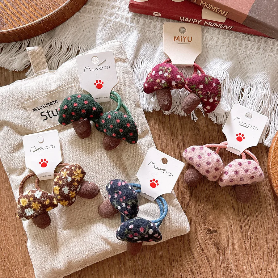 Милый цветочный гриб веревочное кольцо для волос детский подарок эластичная