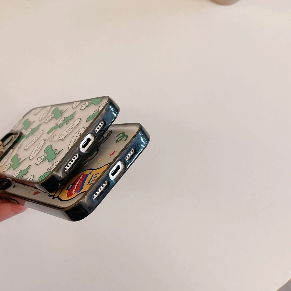 Милый модный чехол для телефона с черной границей динозавра 2 0 акриловый IPhone 11 12 13