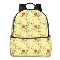 ice cream pattern multifunctional black edge backpack suitable for school outdoor notebook bag