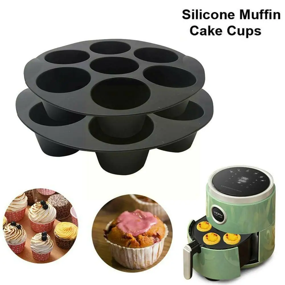 

18cm/20cm Silicone Air Fryer Baking Molds 7-Cavity Cake Muffin Cake Cupcake Cups Pan Baking Mold Kitchen Gadgets Baking N6A2
