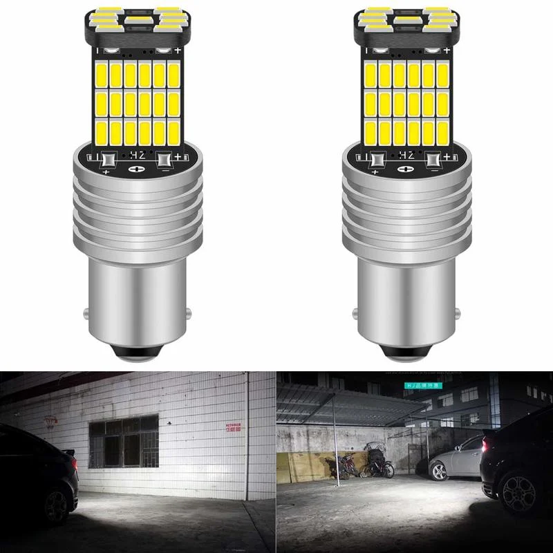 2 шт. 1156 P21W BA15S 4014 45SMD декодер лампы Canbus Автомобильные светодиодные для VW Golf Passat B5 B6