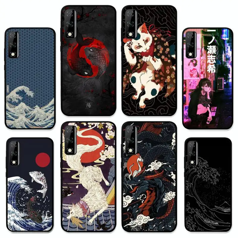 

Japanese Style Art Phone Case for Huawei Y 6 9 7 5 8s prime 2019 2018 enjoy 7 plus cover