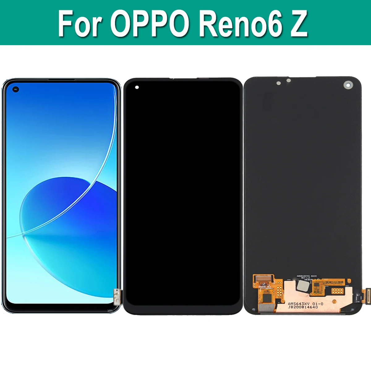 

Original 6.4" For OPPO Reno6 Z CPH2237 Display LCD Touch Screen Digitizer Assembly For OPPO Reno6Z Display Parts