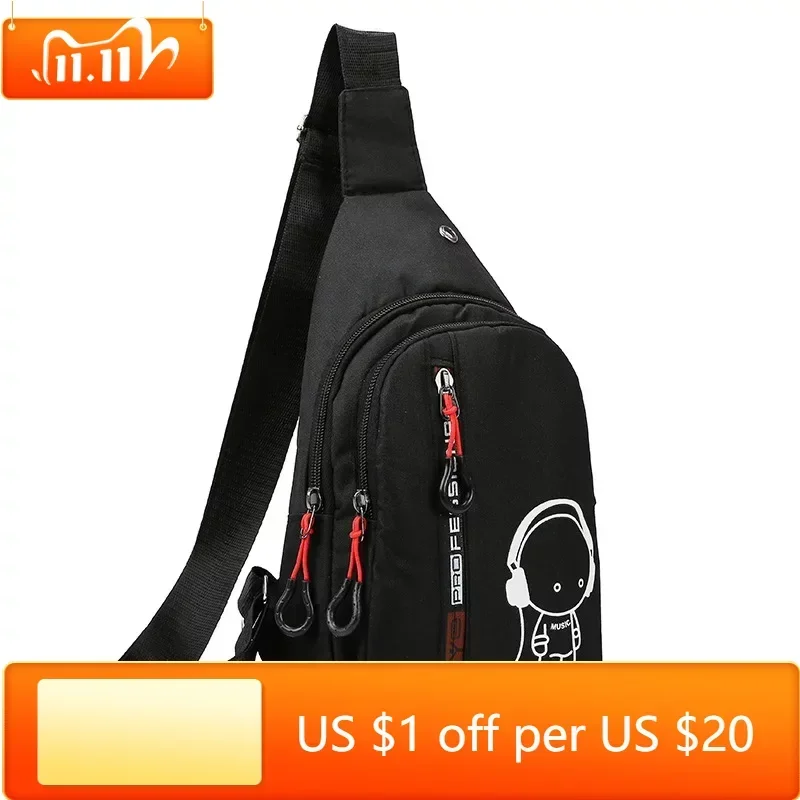 

Nylon Chest Bag 2023 New Women's Shoulder Bag Nightlight Bag Outdoor Sports Leisure Men's Crossbody Bag Wholesale