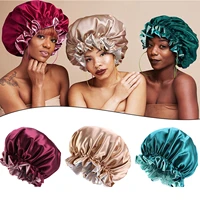 reversible bonnet hair caps double layer adjust sleep night cap head cover hat for curly springy hair styling accessories