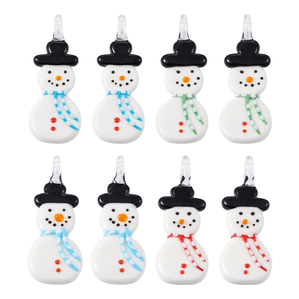 10 шт. подвески в виде снеговика 65x25x10 мм