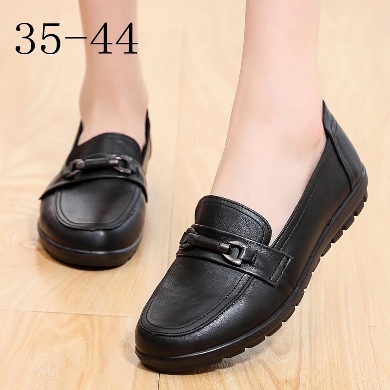 40-41-43 large size middle-aged and elderly women's shoes leather soft-soled mother shoes 42 old lady flat-bottomed elderly leat