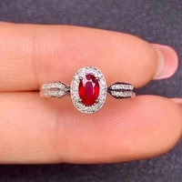 natural ruby ring 925 sterling silver style simple exquisite authentic color anillos de matrimonio pareja en oro 14 k