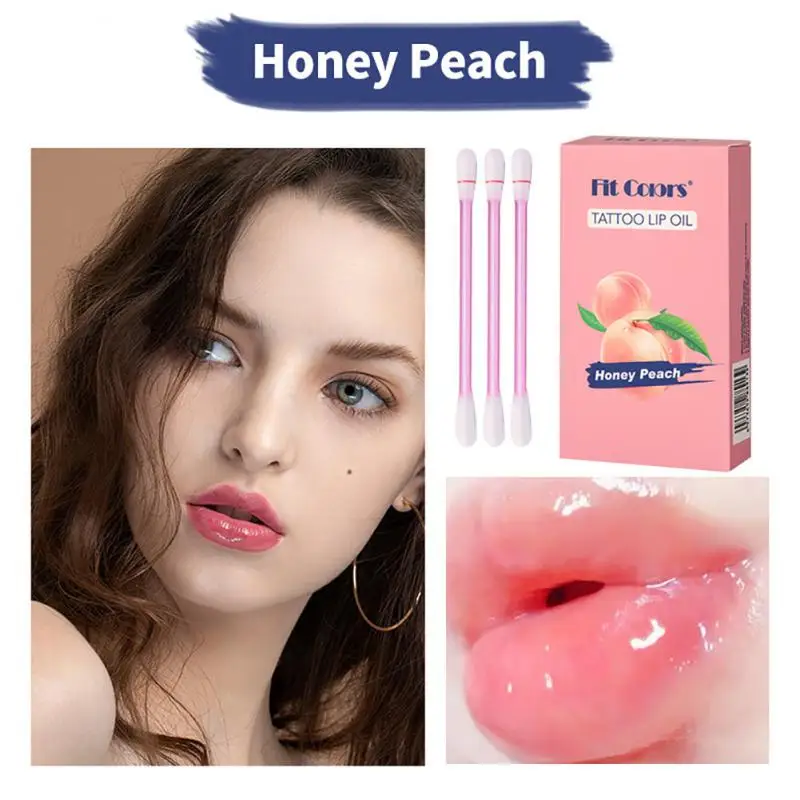 

Disposable Lip Gloss Portable Lip Oil Cool Mint Hygiene Cotton Swab Lipgloss Lips Makeup Pink Peach Waterproof Cosmetics