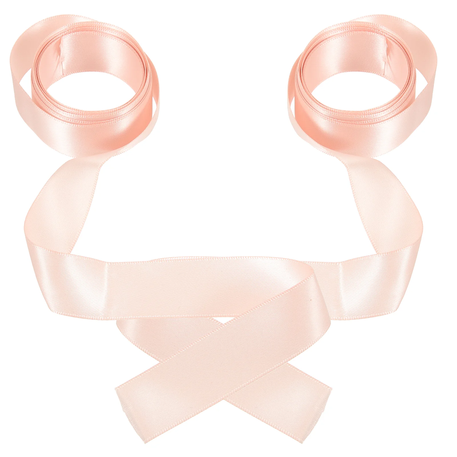 

2 Pcs Ladies Flat Dress Shoes Kids Ribbon Satin Dancing Strap Pink Dance Show Pointe Parts Girl Child