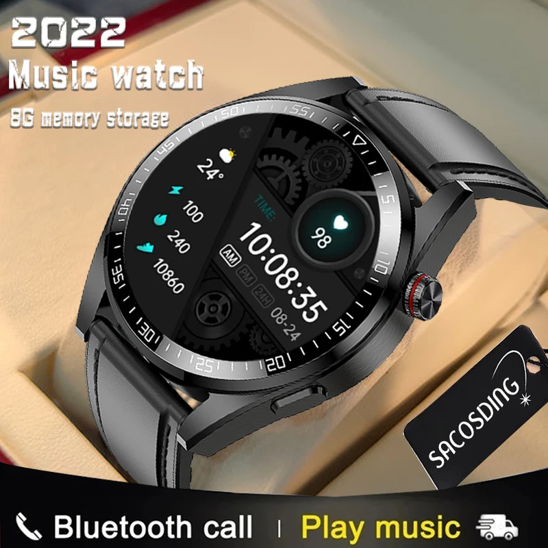 

SACOSDING Bluetooth Call Smart Watch 454*454 AMOLED 1.39 Inch Screen Always Display The Time 8GB Local Music Smartwatch Men 2022