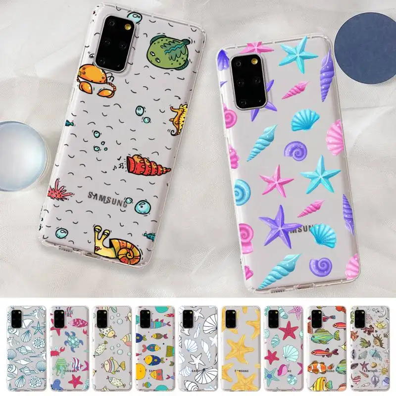 

Shell Fish Series Phone Case for Samsung A51 A52 A71 A12 for Redmi 7 9 9A for Huawei Honor8X 10i Clear Case