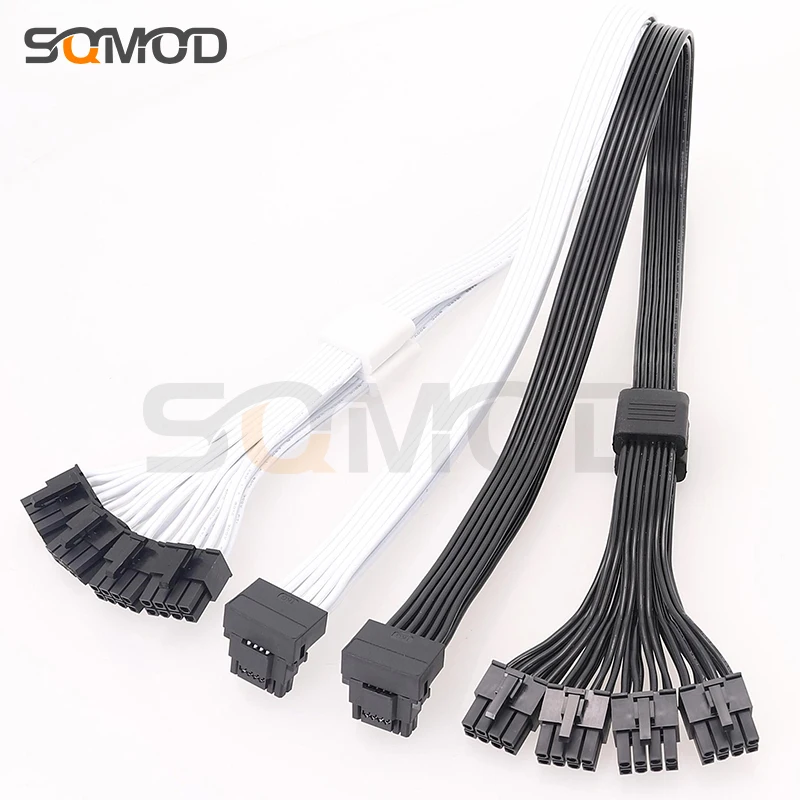 

Power module cable 4 * 8-pin to 16 pin male 12VHPWR RTX 4090 90 elbow black white for CoolerMaster MWE V2 Gold 1050W 1250W