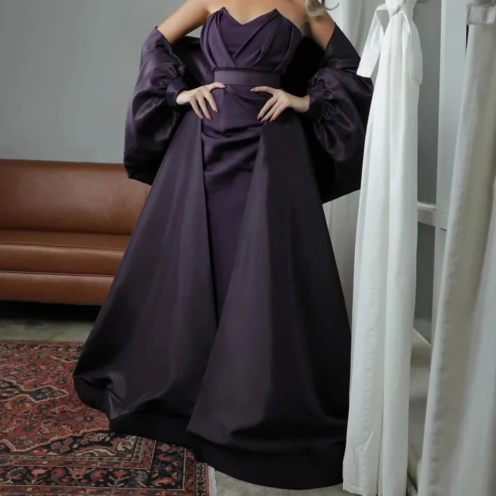 Вечерние платья из Саудовской Аравии прямые атласные до пола с открытыми плечами