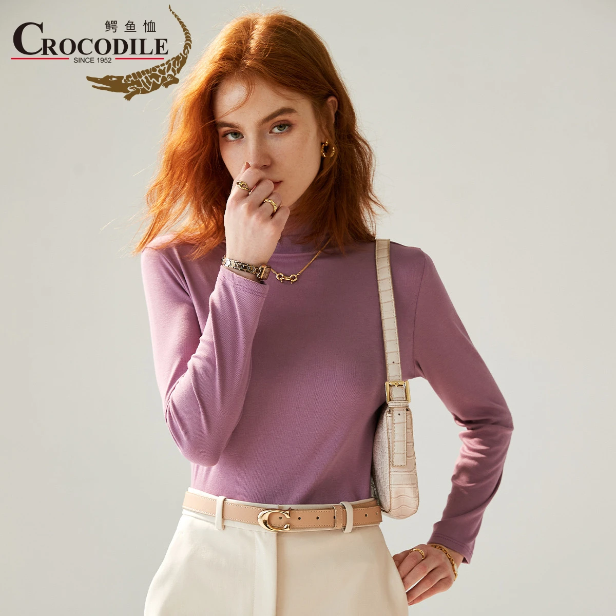 

Crocodile Newest Basic Turtleneck Women Sweater Solid Color Long Sleeve Undercoat Beauty Sweatshirt Winter Women's Sweaters 2023