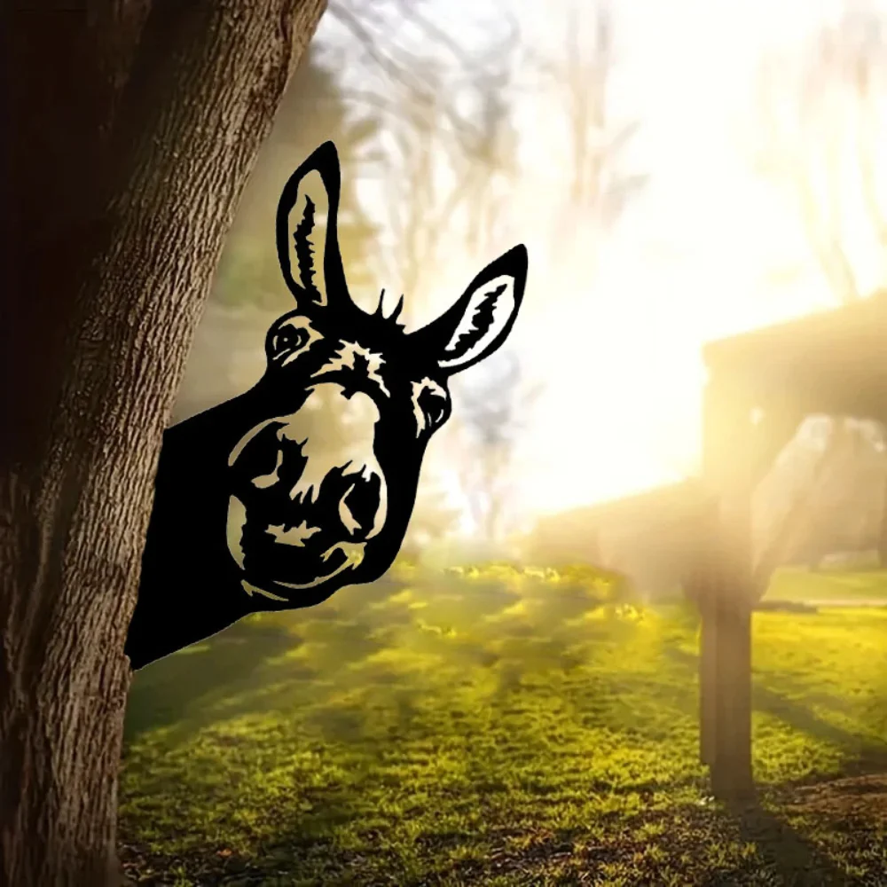 Винтажная голова осла железный силуэт искусство на стену-украшение для сада