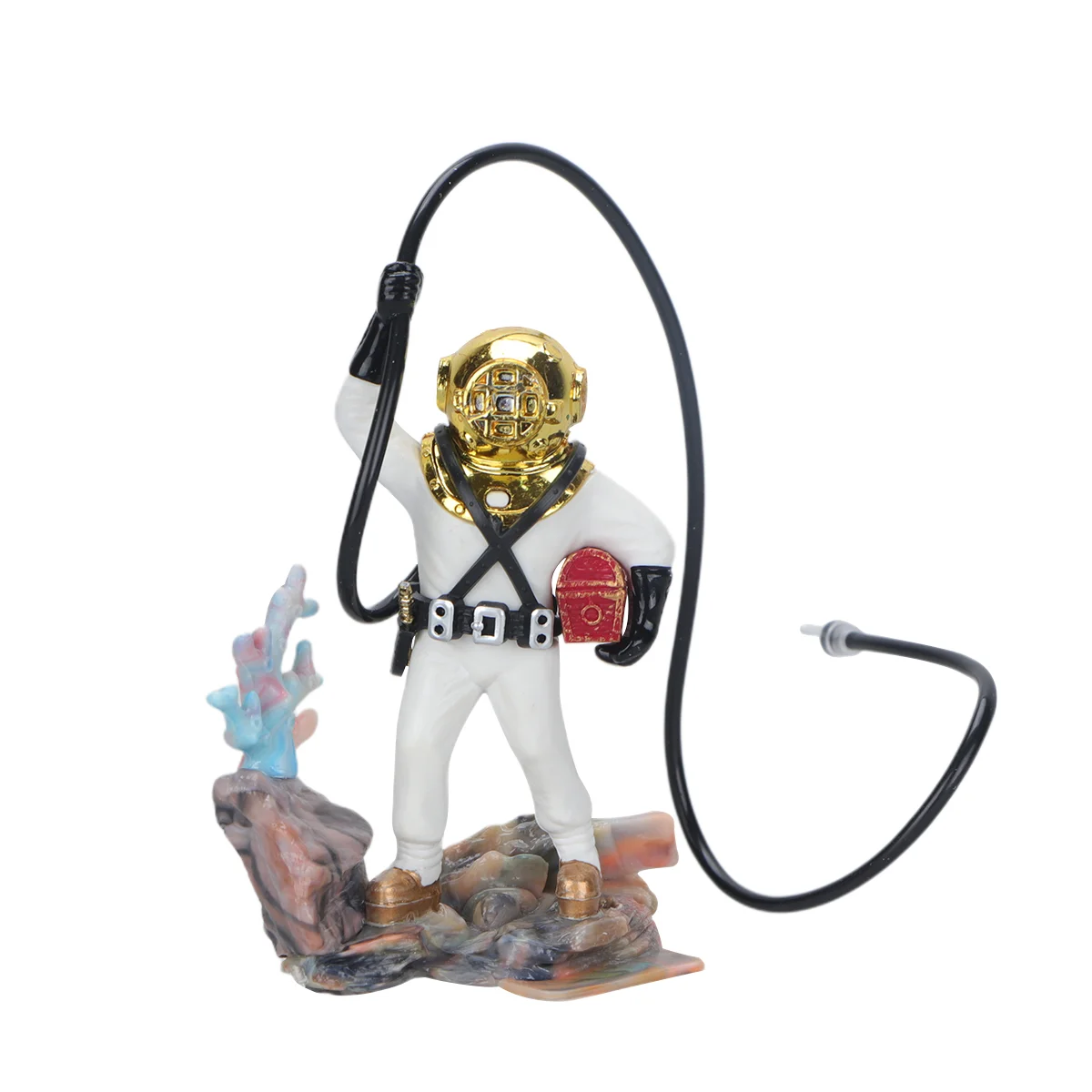 

Aquarium Fish Tank Ornament Decorations Diver Treasure Bubbler Accessories Decoration Desktop Floating Figurines Betta Resin