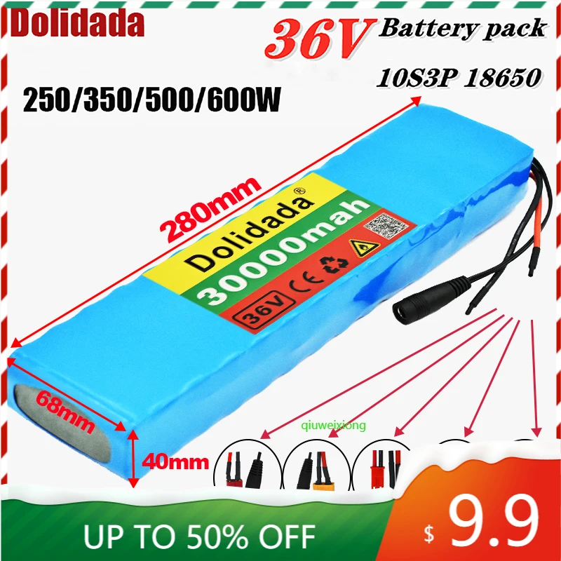 

10S3P 36V 30Ah Battery ebike battery pack 18650 Li-Ion Batteries 350W 500W For High Power electric scooter Motorcycle Scooter