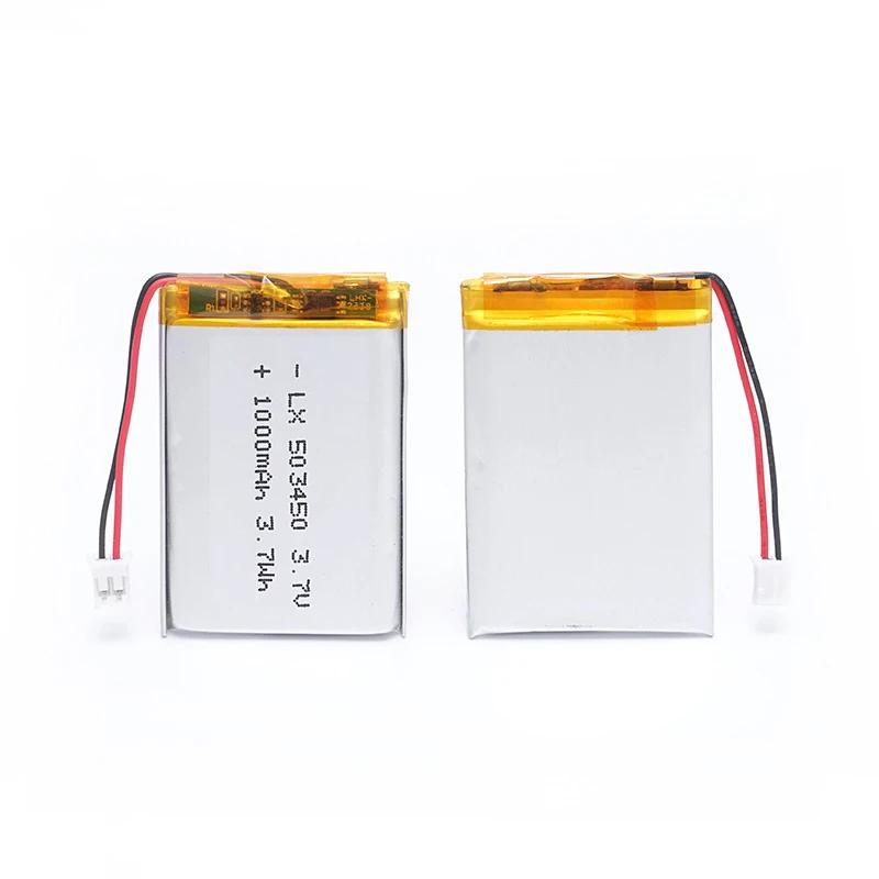 503450523450 1000mah 3 7v polymer lithium rechargeable battery li ion battery jst ph2 0 2pin for gps smart phone dvd mp4 mp5 free global shipping