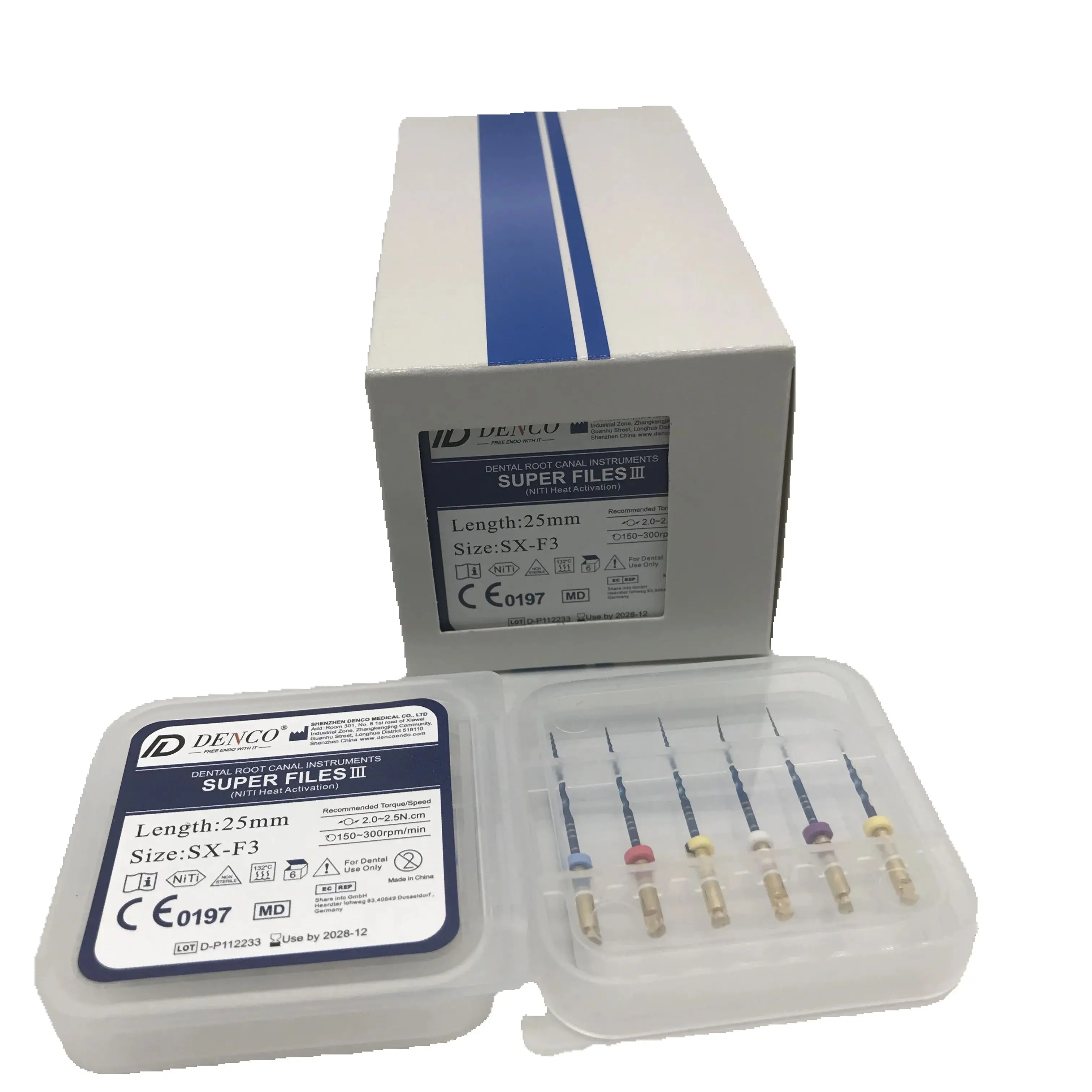 Сертифицированные CE стоматологические эндодонтические роторные файлы Niti Denco Super