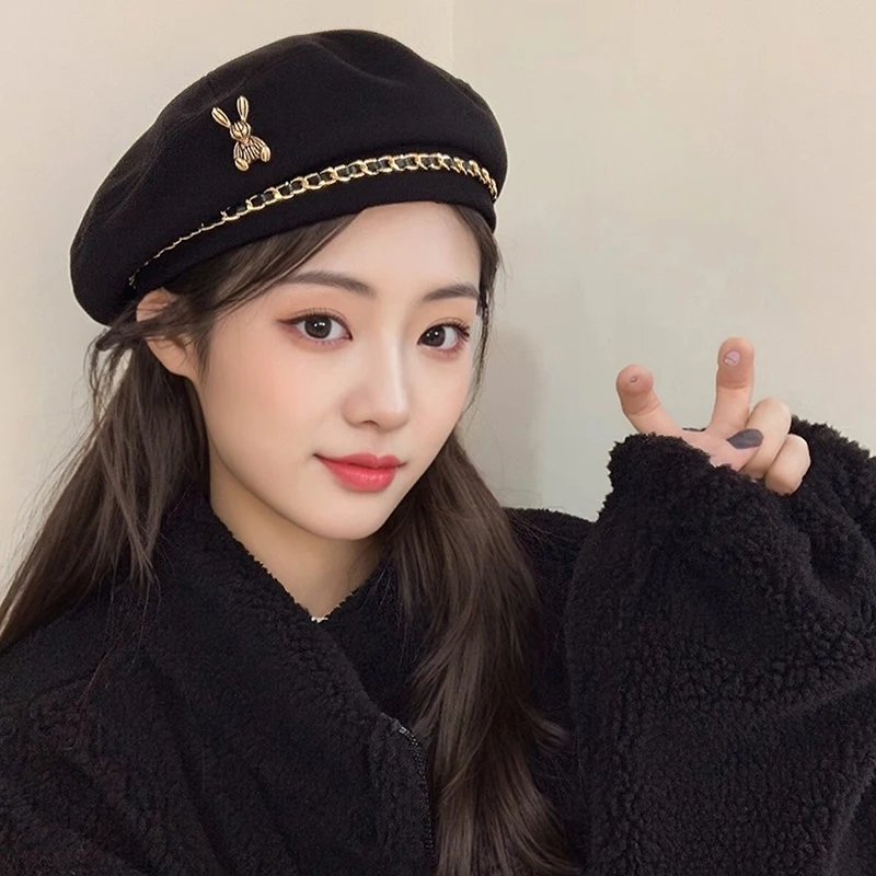 1 шт. Женская осенне-зимняя шерстяная восьмиугольная детская шапка Белль из