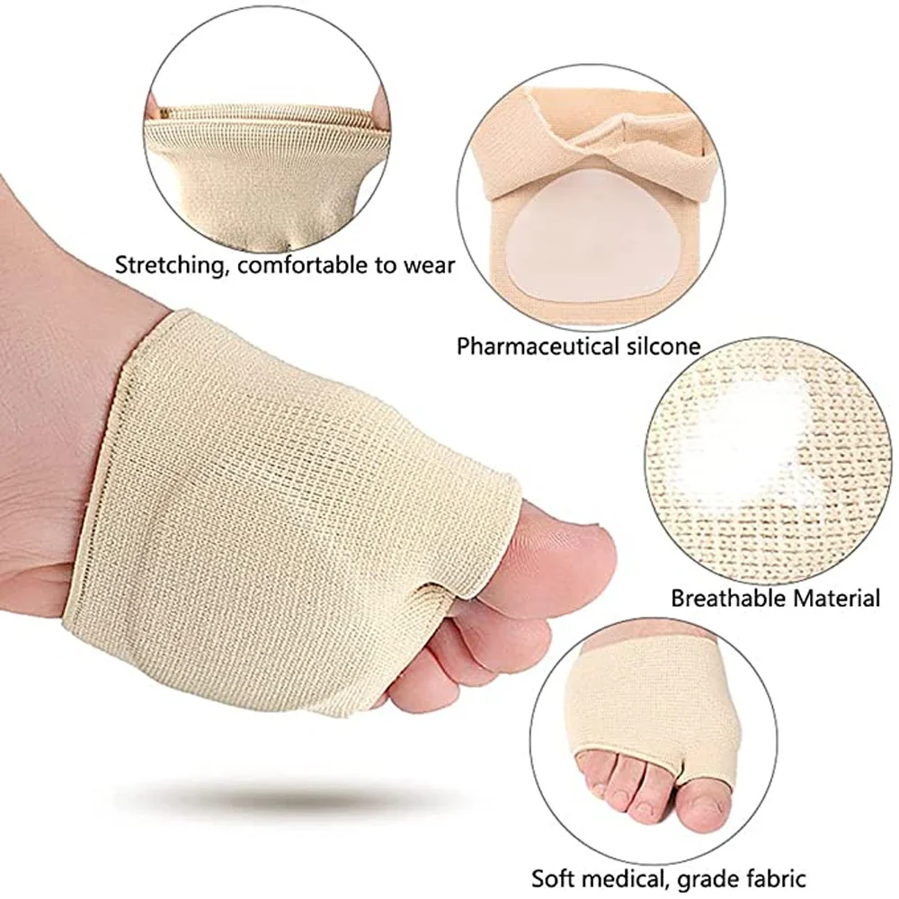 Фото Силиконовые гелевые стельки для обуви, Metatarsal вставка в переднюю часть стопы для женщин и мужчин, подушечки для стоп при вальгусной деформации, корректор вальгусной деформации носков №2