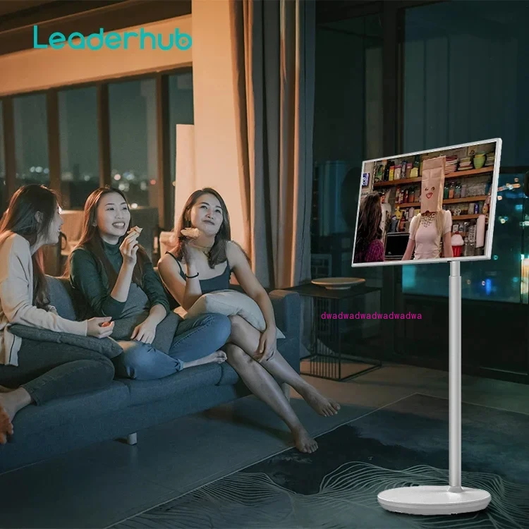 Leaderhub 32-дюймовый сенсорный экран Rk3399 Andro 10 System Incell Smart TV с подставкой и