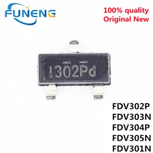 10pcs/lot FDV301N 301 FDV302P 302 FDV303N 303 FDV304 304 FDV305N 305 sot-23 MOS field effect tube p-channel transistor