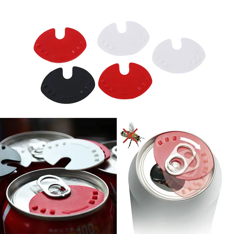 

Creative New 5Pcs Easy Pull Plastic Can Drink Leak Proof Cover Portable Device Fresh Keeping Bottle Cap Kitchen Closures